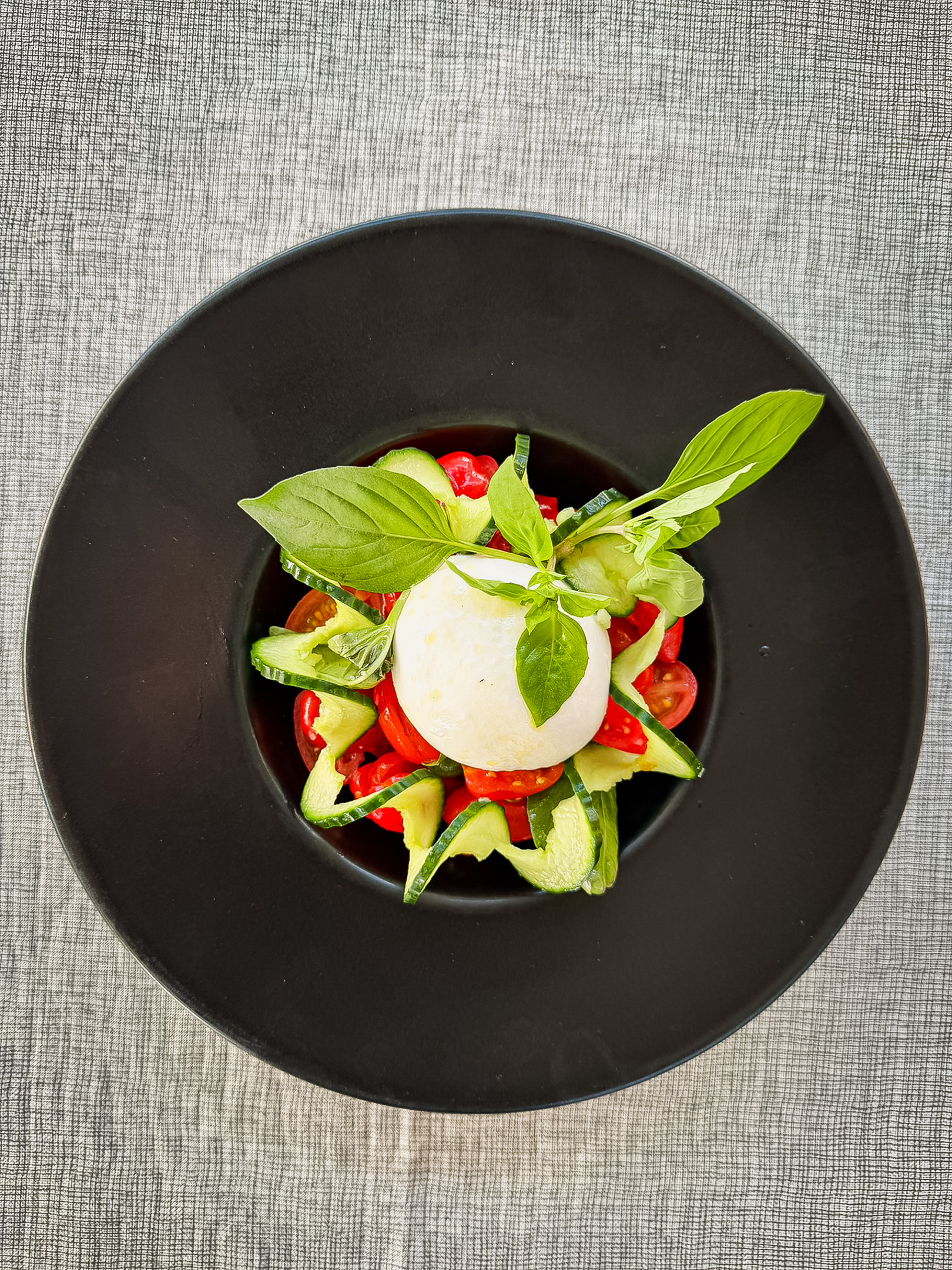 Bright Mediterranean salad with fresh vegetables