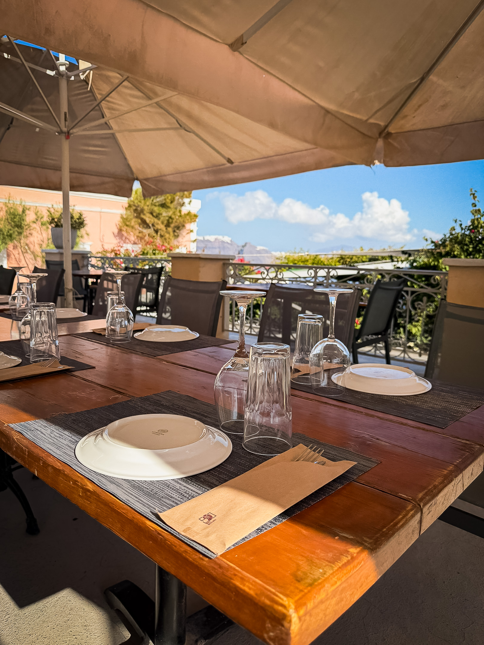 Elegant restaurant table with warm evening service